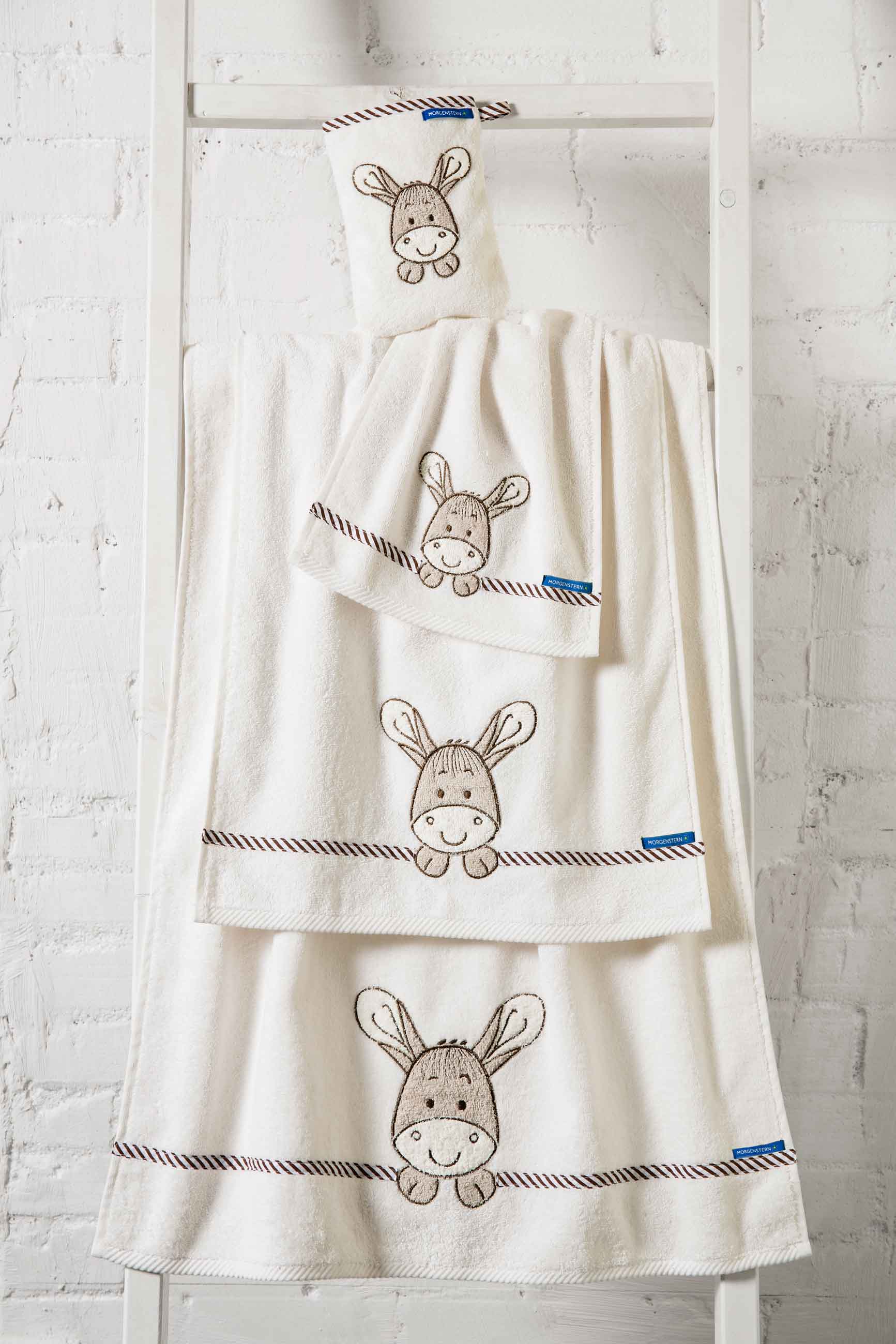 Morgenstern Kinderfrottier, reine Baumwolle, Esel, natur Morgenstern Kinderfrottier, reine Baumwolle, Esel, natur
