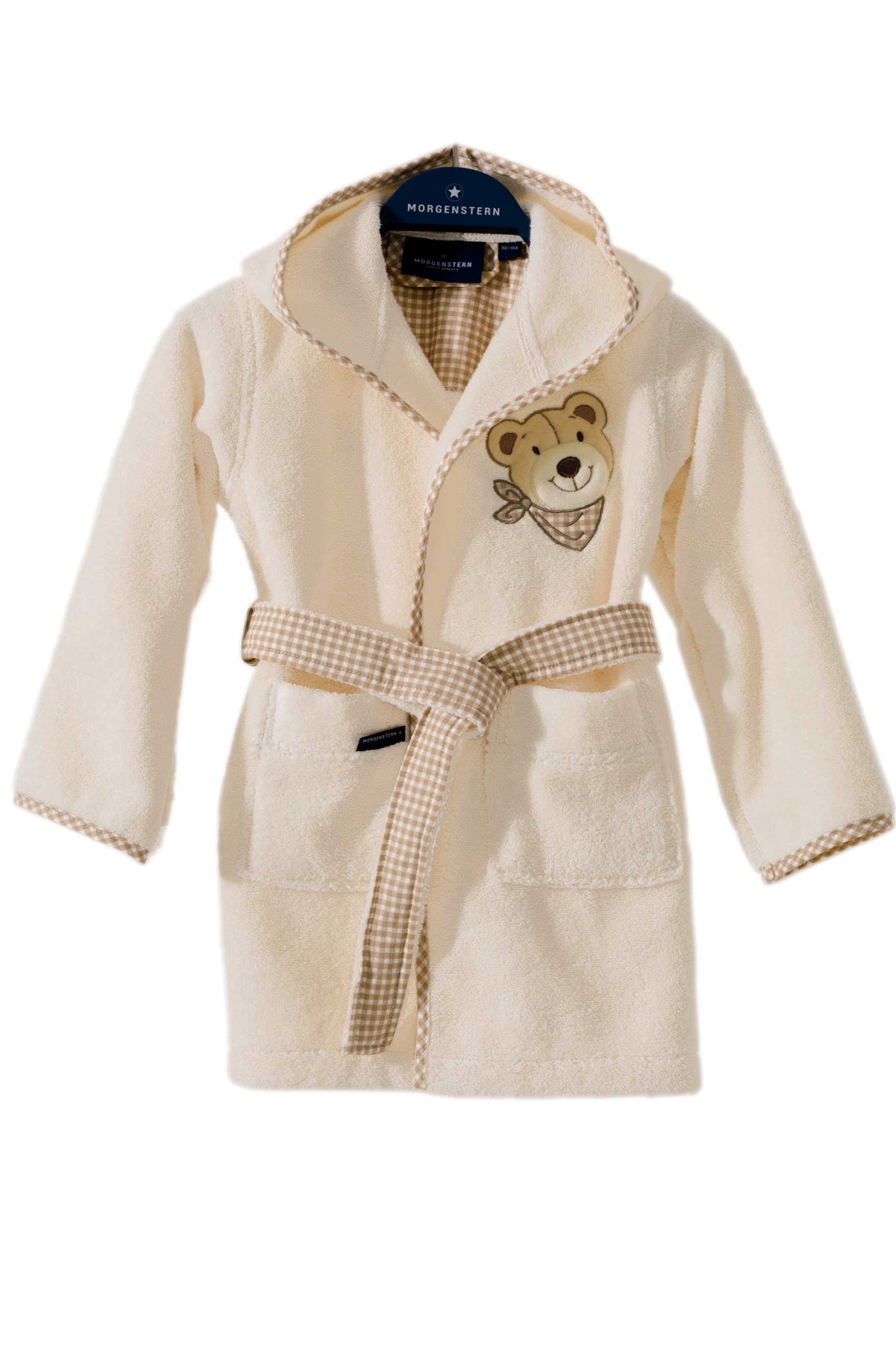 Morgenstern Kinderbademantel Bär, Luxus Baumwolle, creme Morgenstern Kinderbademantel Bär, Luxus Baumwolle, creme