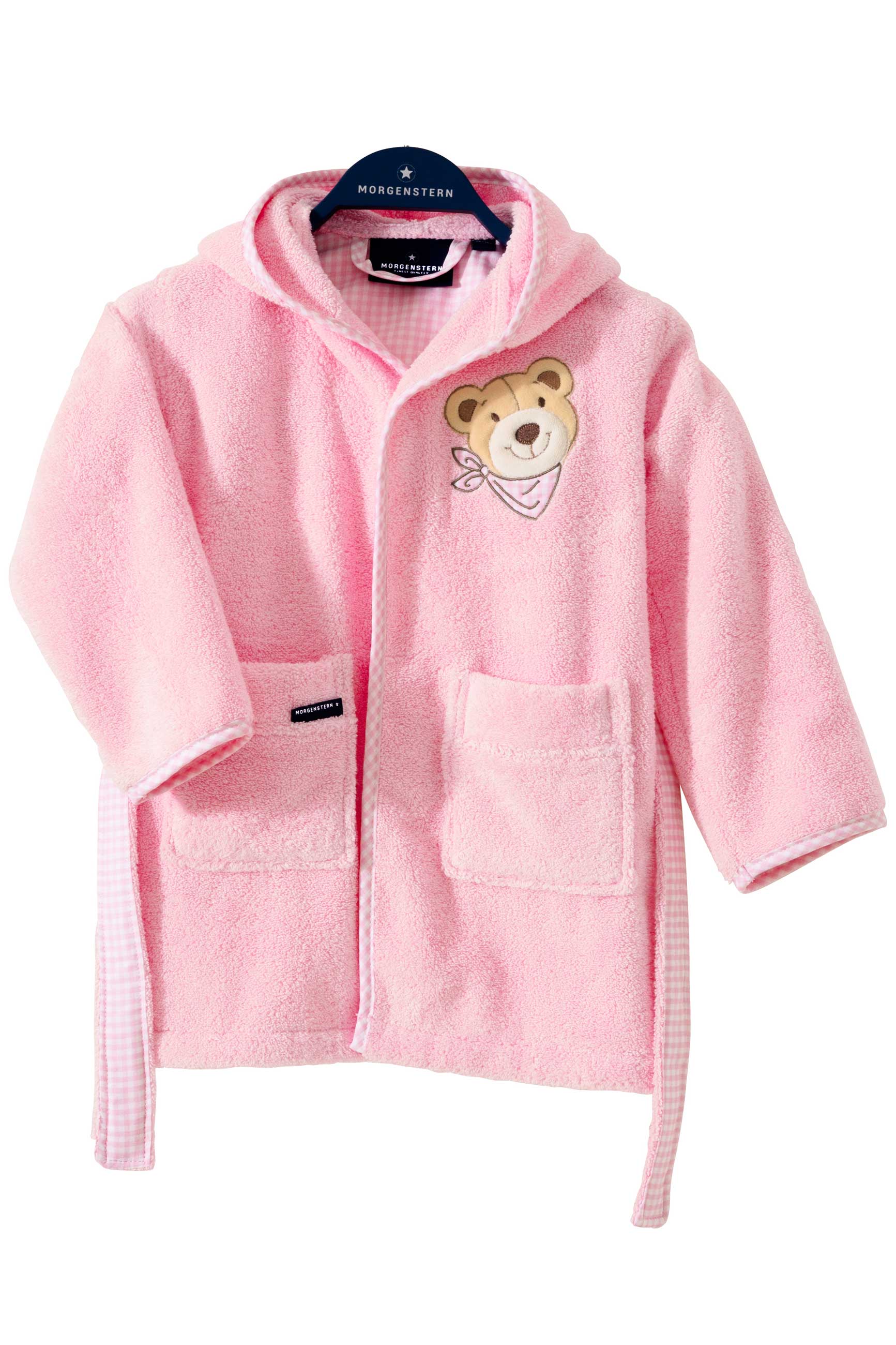Morgenstern Kinderbademantel Bär, Luxus Baumwolle, rosa Morgenstern Kinderbademantel Bär, Luxus Baumwolle, rosa