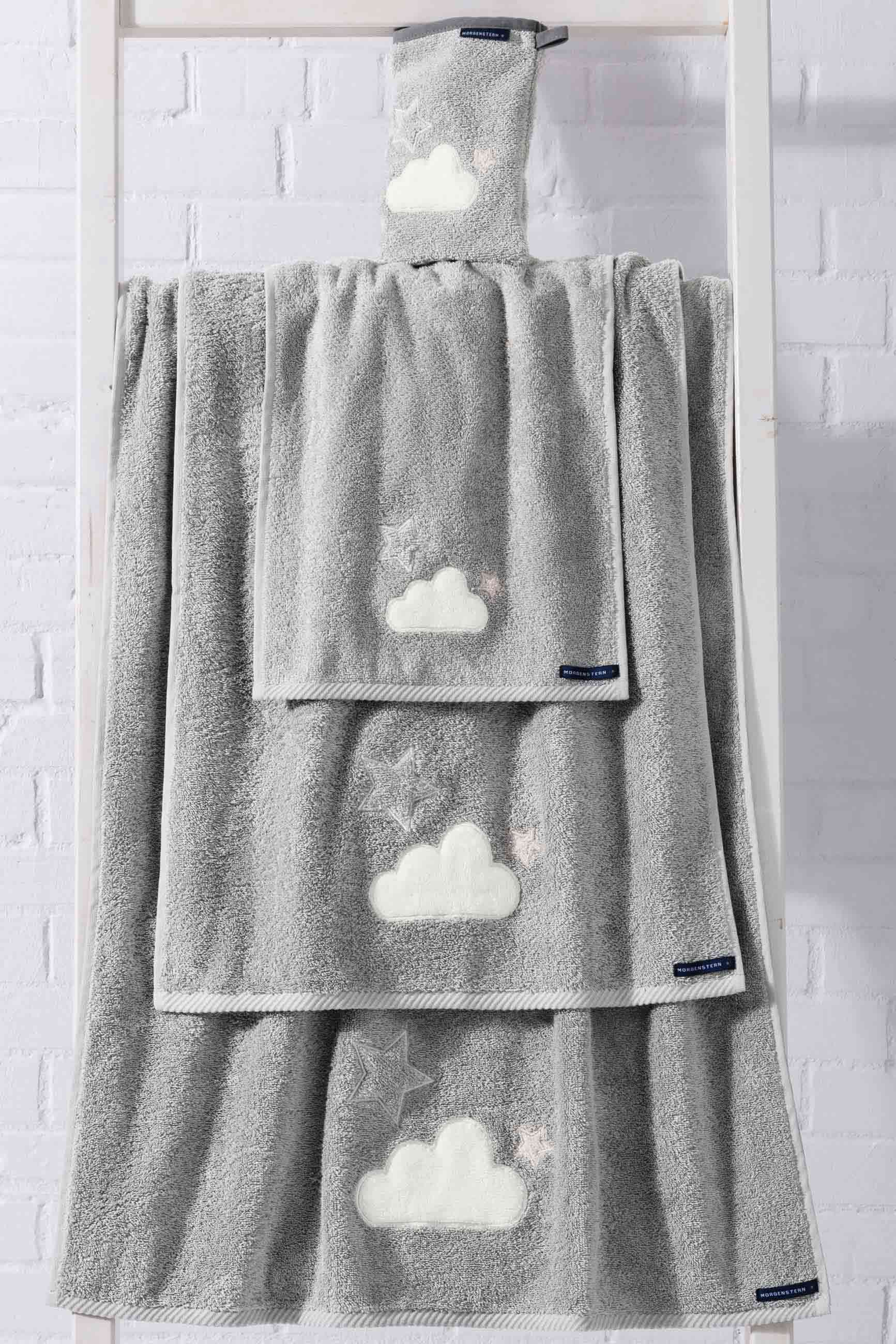 Kinderhandtuch Serie Wolken und Sterne, Morgenstern, Baumwolle, grau Kinderhandtuch Serie Wolken und Sterne, Morgenstern, Baumwolle, grau