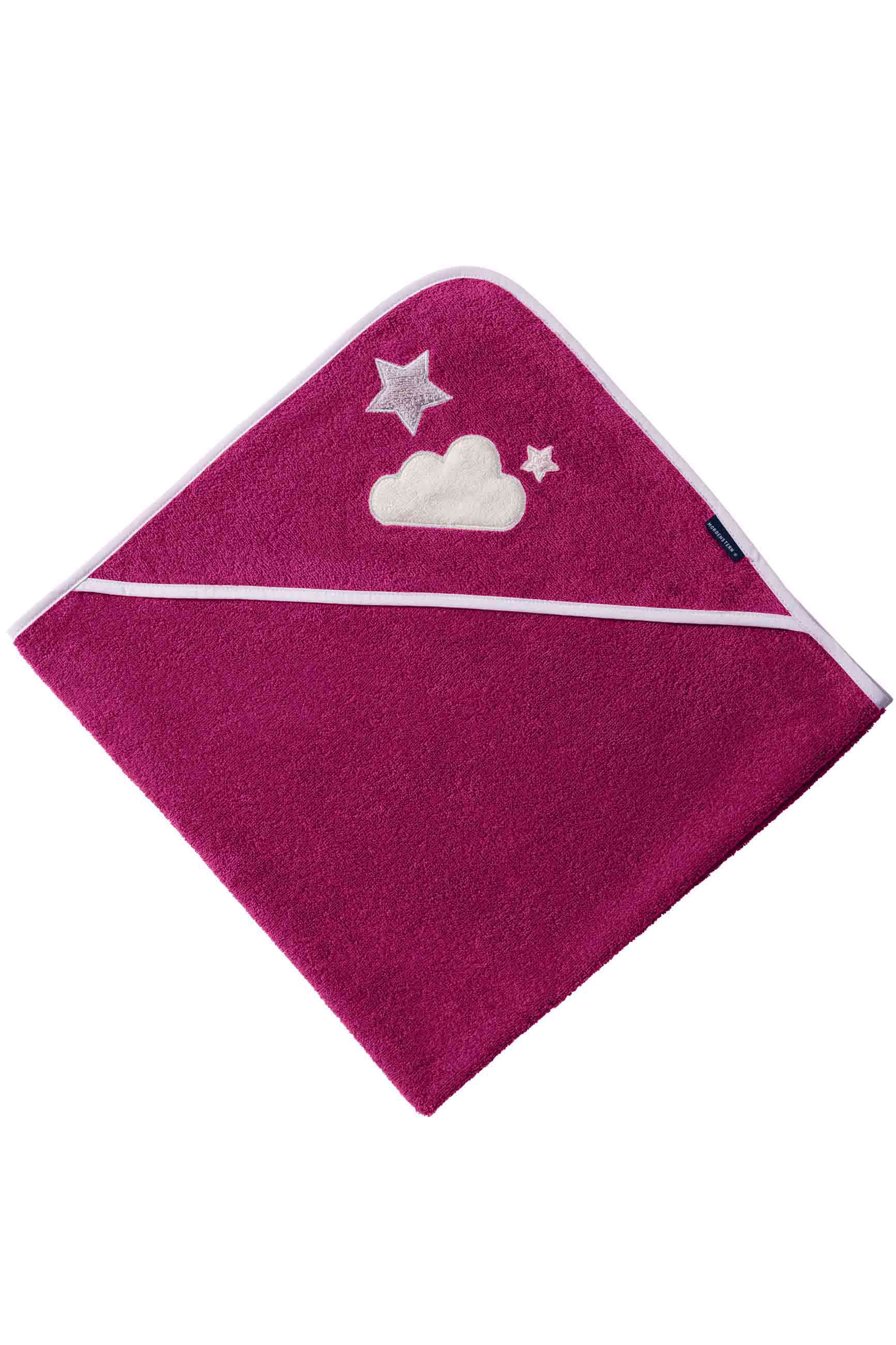 Morgenstern Kapuzenhandtuch 100x100, reine Baumwolle, Wolken und Sterne, brombeere Morgenstern Kapuzenhandtuch 100x100, reine Baumwolle, Wolken und Sterne, brombeere