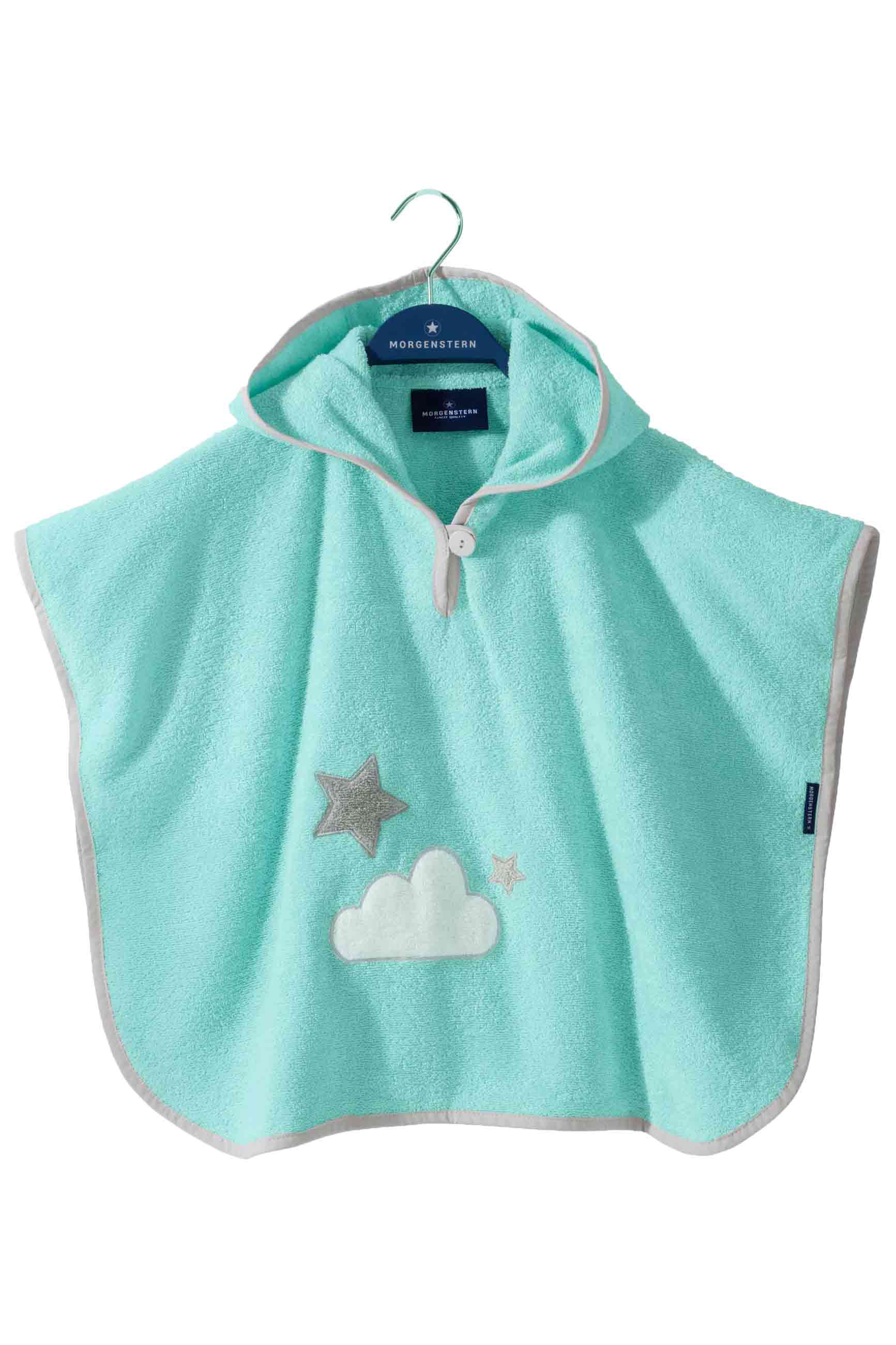Morgenstern Badeponcho 1-3 Jahre, reine Baumwolle, Wolken und Sterne türkis Morgenstern Badeponcho 1-3 Jahre, reine Baumwolle, Wolken und Sterne türkis