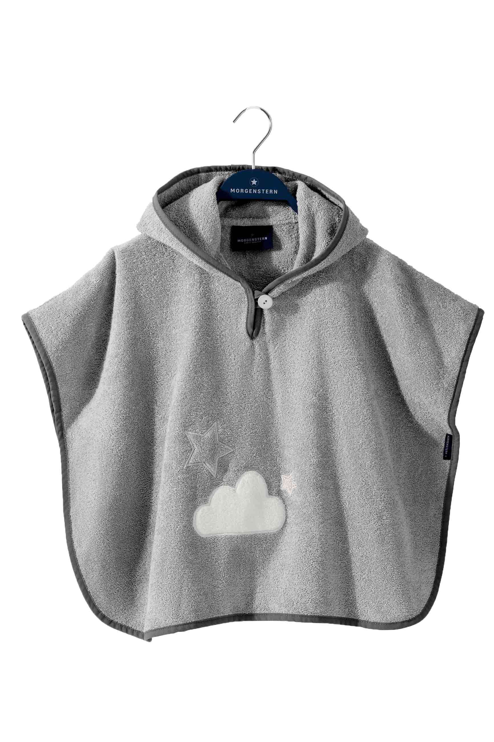 Morgenstern Badeponcho 1-3 Jahre, reine Baumwolle, Wolken und Sterne, grau Morgenstern Badeponcho 1-3 Jahre, reine Baumwolle, Wolken und Sterne, grau