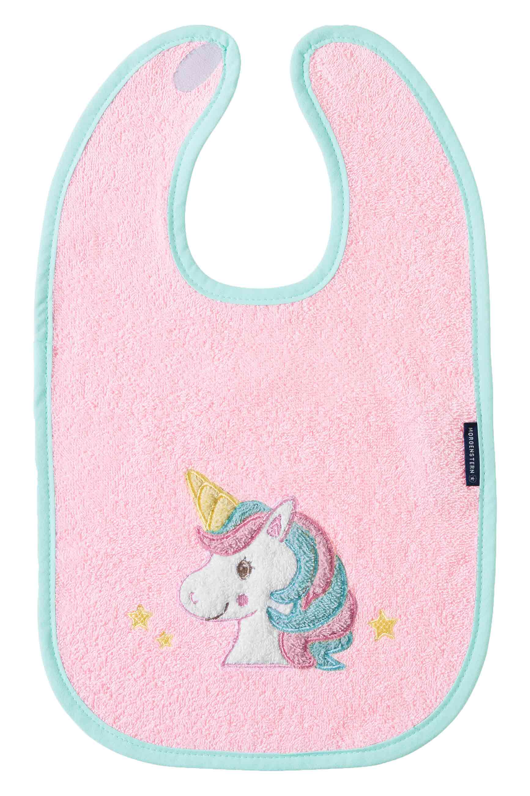 Morgenstern Lätzchen, reine Baumwolle, Einhorn, rosa Morgenstern Lätzchen, reine Baumwolle, Einhorn, rosa
