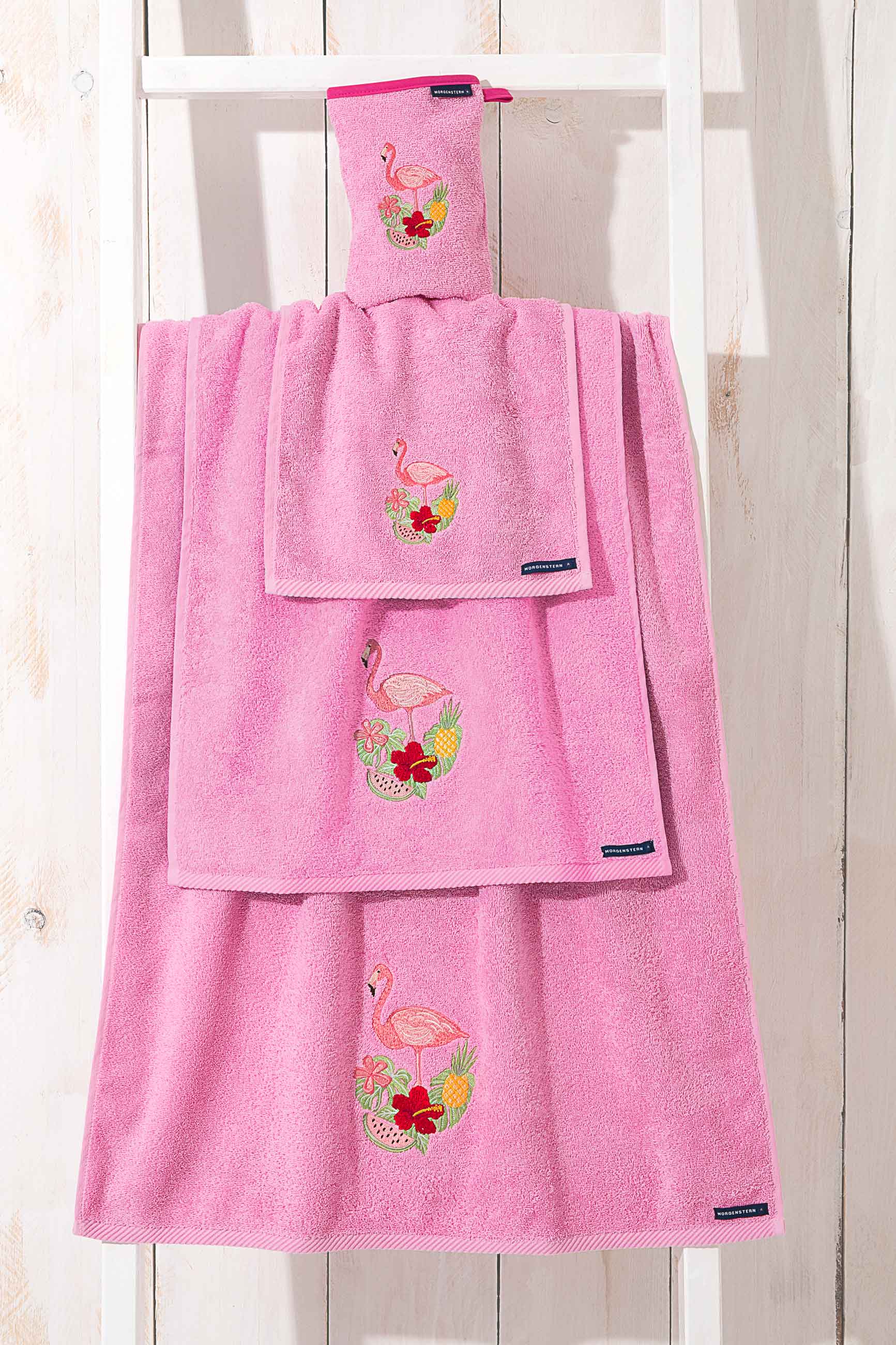 Kinderfrottier, reine Baumwolle, Flamingo, rosa Kinderfrottier, reine Baumwolle, Flamingo, rosa