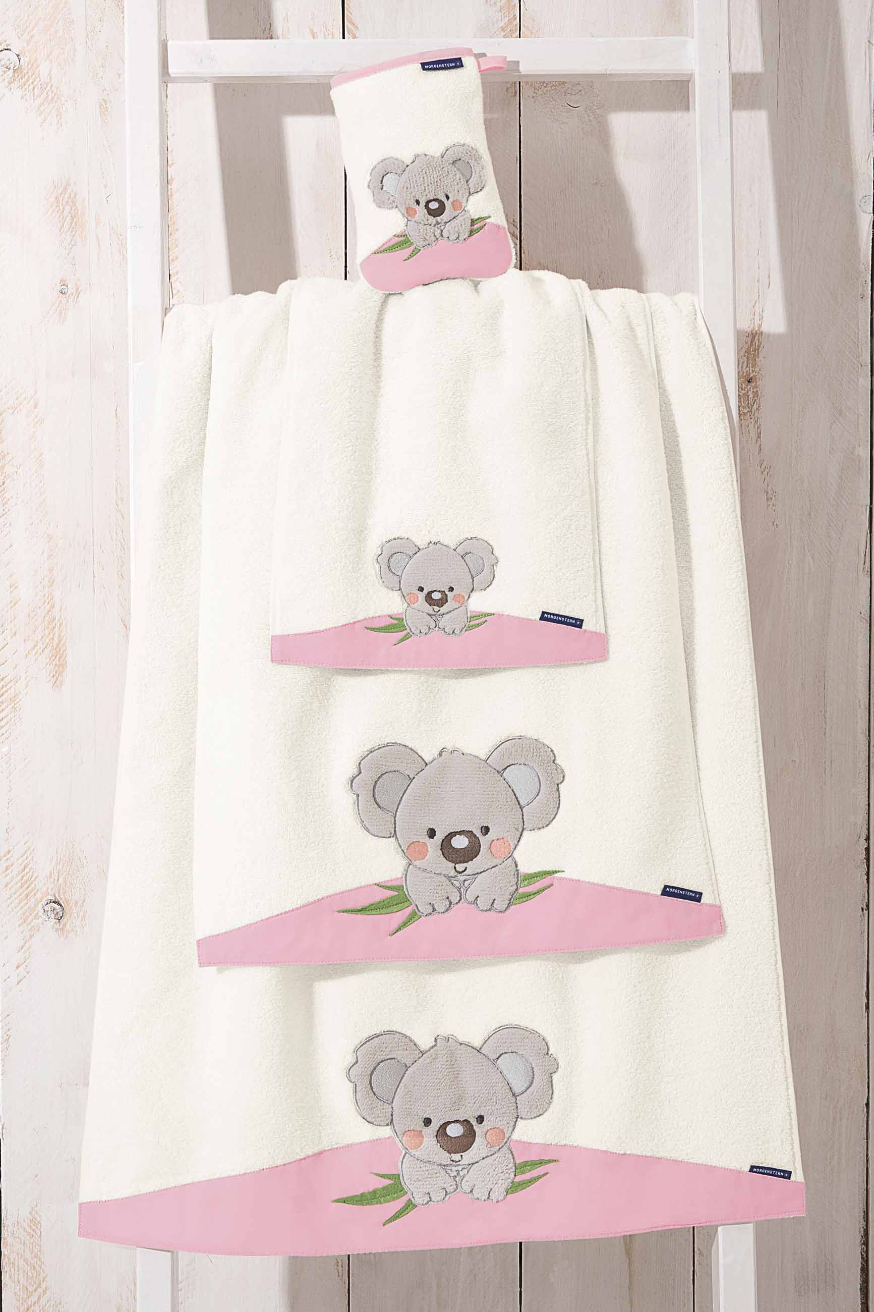 Kinderfrottier, reine Baumwolle, Koala, rosa Kinderfrottier, reine Baumwolle, Koala, rosa