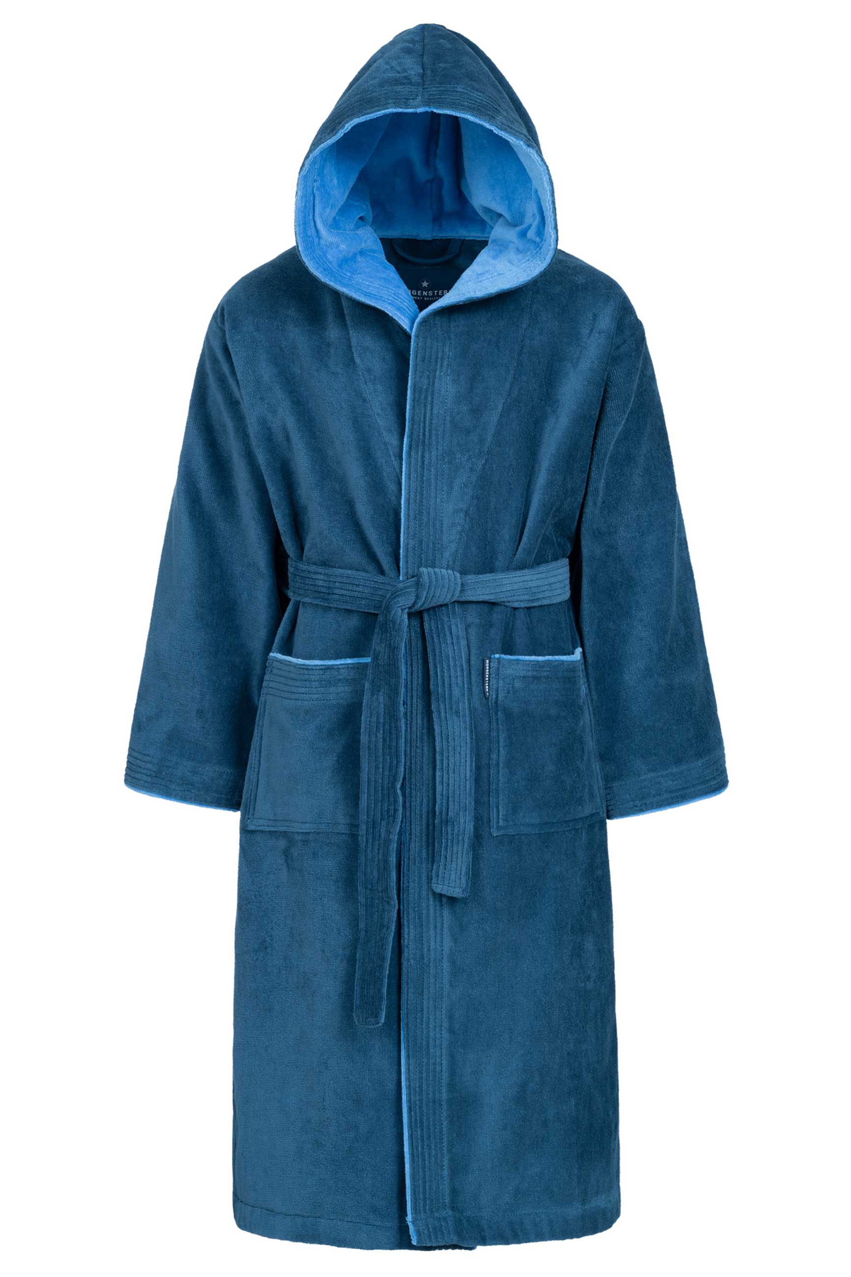 Morgenstern Bademantel Jungen Kapuze, Velours, Colin, blau Morgenstern Bademantel Jungen Kapuze, Velours, Colin, blau