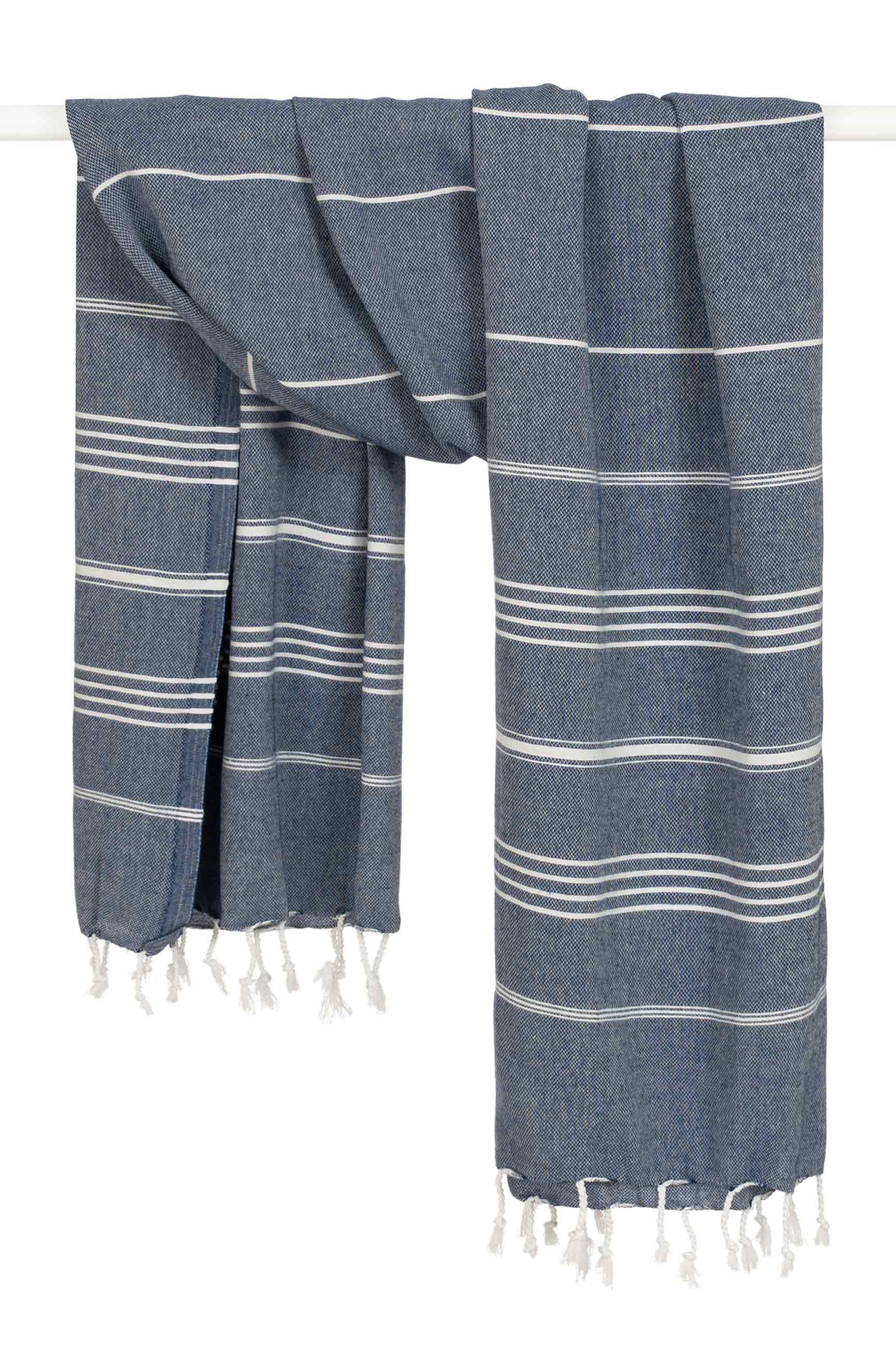 Morgenstern Hamamtuch 90x175 cm, Baumwolle, Amrum, marineblau Morgenstern Hamamtuch 90x175 cm, Baumwolle, Amrum, marineblau