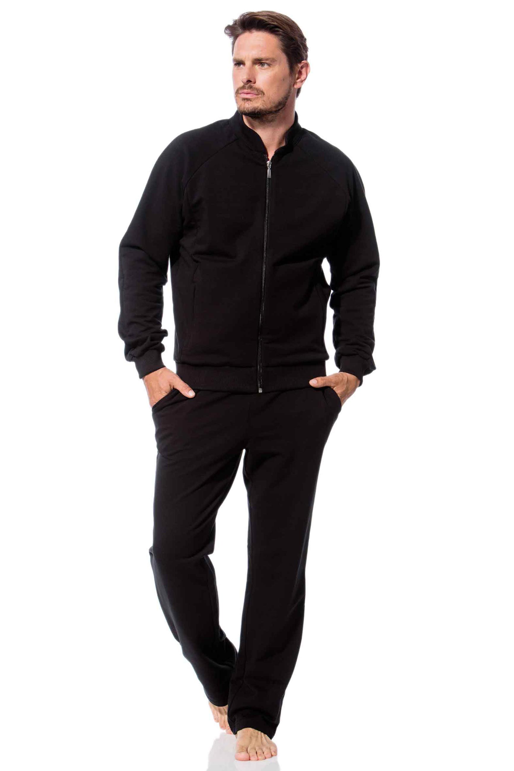 Morgenstern Hausanzug Herren, Jersey, Frank, schwarz Morgenstern Hausanzug Herren, Jersey, Frank, schwarz