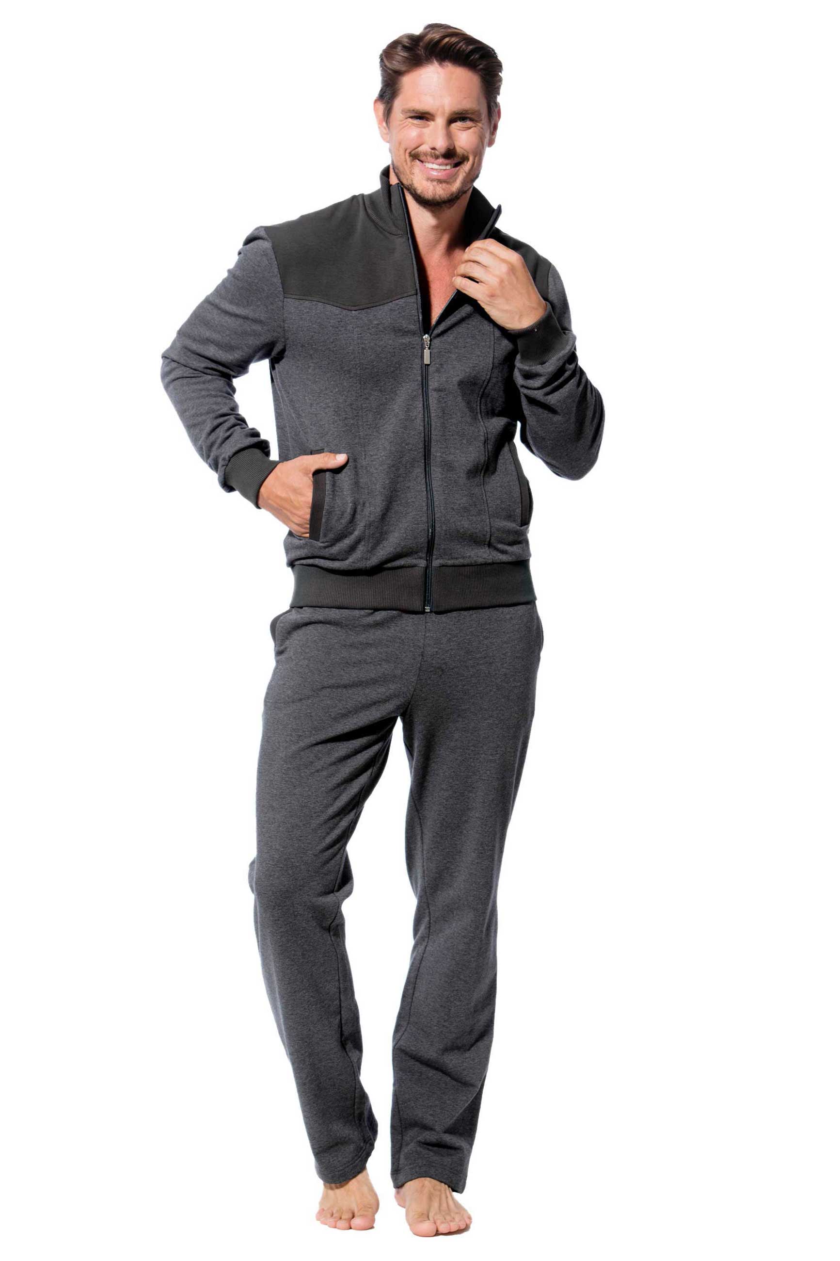 Morgenstern Hausanzug Herren, Jersey, Umberto, anthrazit Morgenstern Hausanzug Herren, Jersey, Umberto, anthrazit