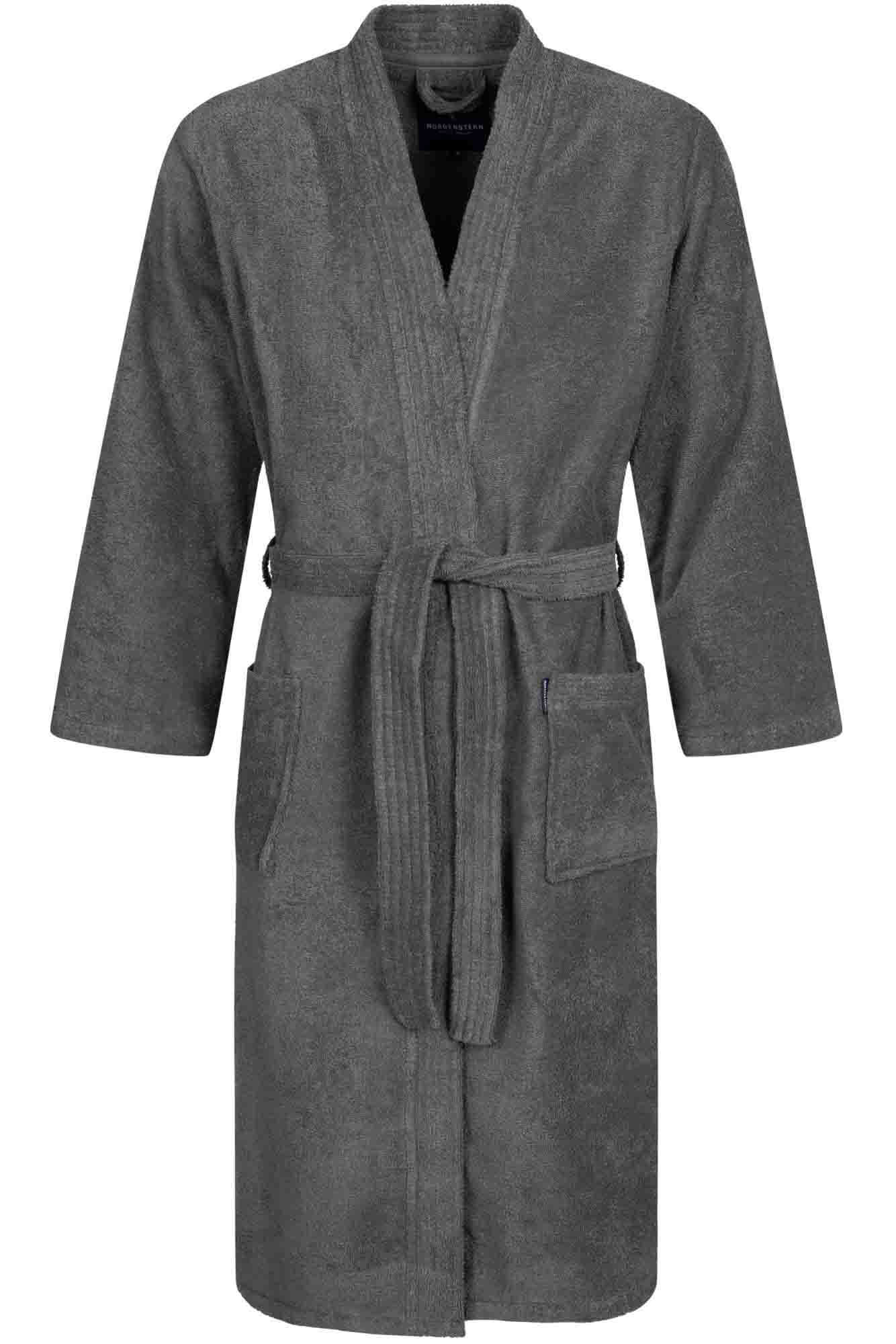 Morgenstern Bio-Bademantel Herren Kimono, Frottee, Anton, anthrazit Morgenstern Bio-Bademantel Herren Kimono, Frottee, Anton, anthrazit
