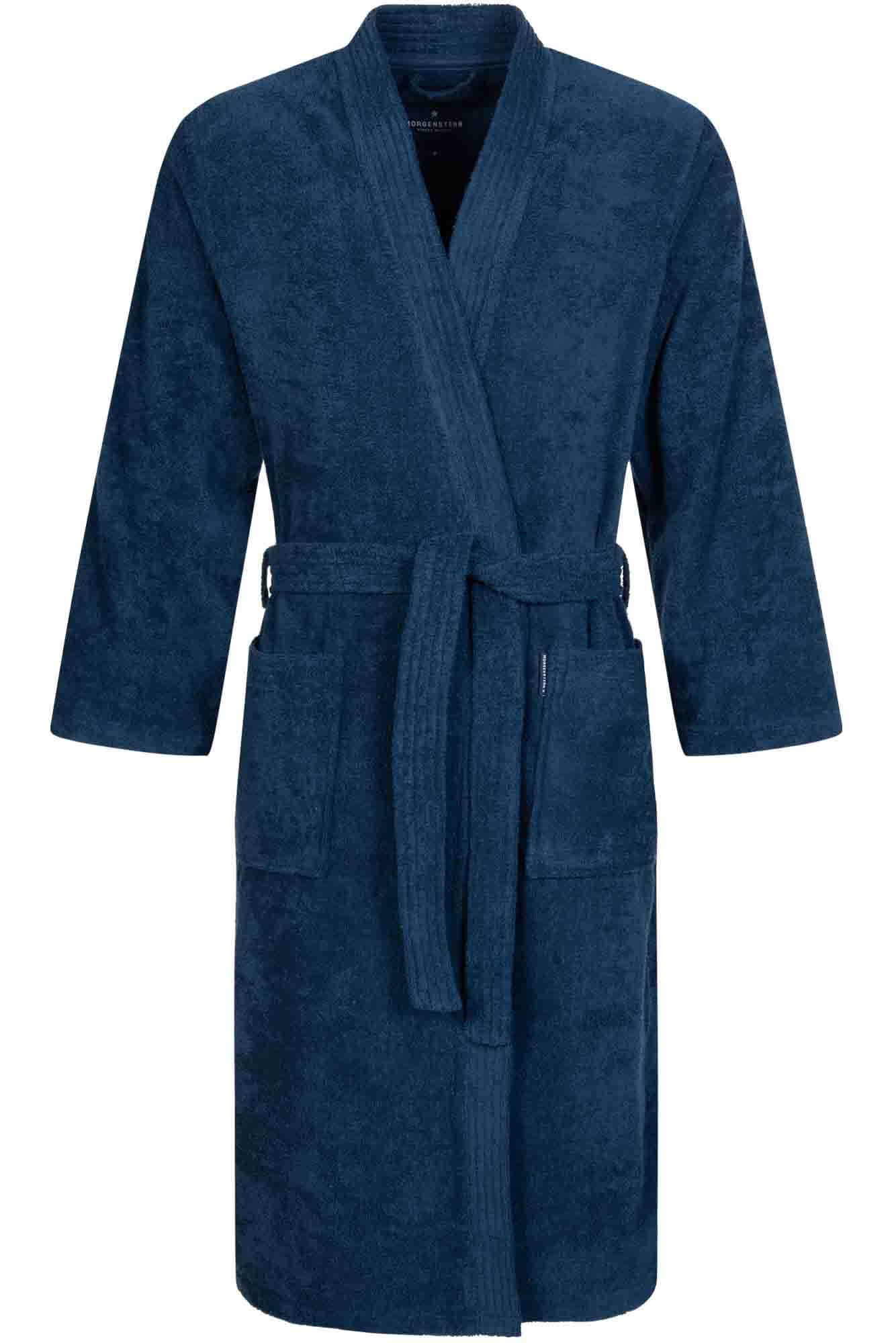 Morgenstern Bio-Bademantel Herren Kimono, Frottee, Anton, marine Morgenstern Bio-Bademantel Herren Kimono, Frottee, Anton, marine
