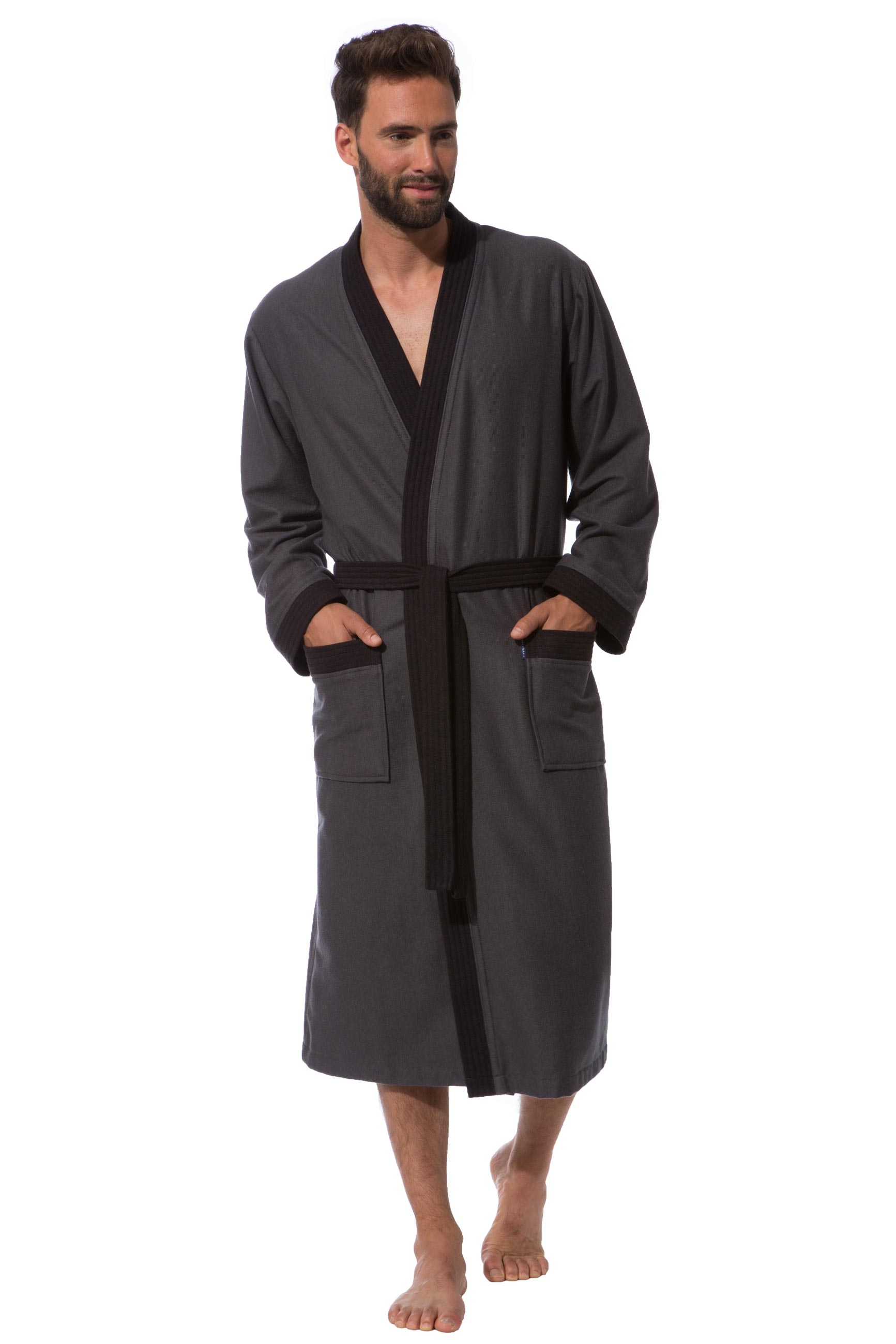 Morgenstern Bademantel Herren Kimono, leicht, Skylight, Liam, anthrazit Morgenstern Bademantel Herren Kimono, leicht, Skylight, Liam, anthrazit