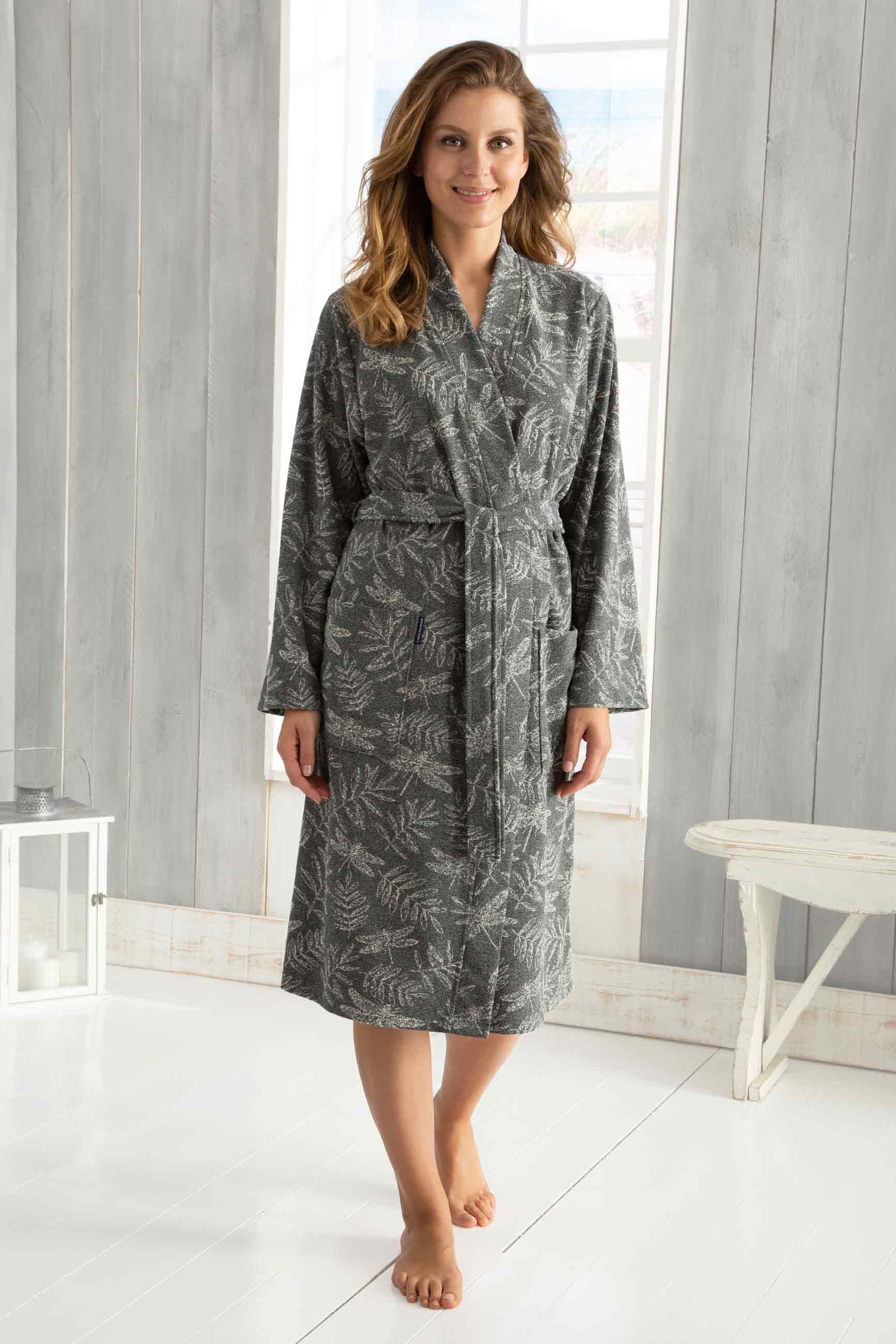 Morgenstern Bademantel, Damen, Kimono, leicht, weich, Stretchfrottee, Clea, anthrazit Morgenstern Bademantel, Damen, Kimono, leicht, weich, Stretchfrottee, Clea, anthrazit