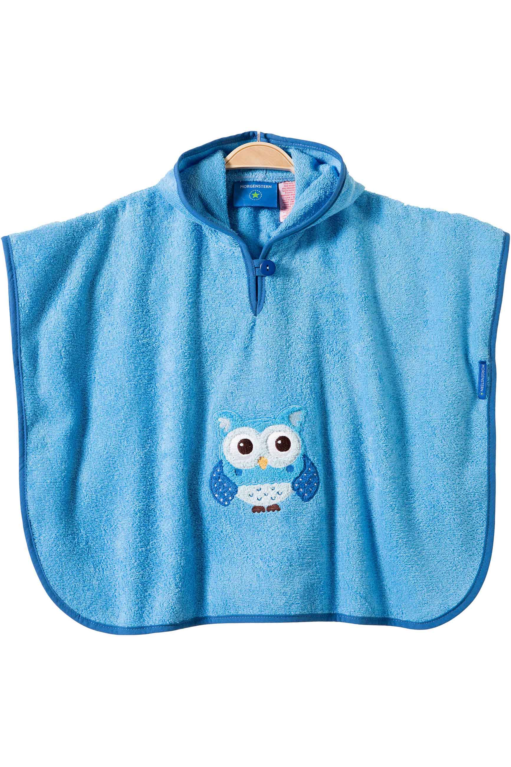 Morgenstern Badeponcho 1-3 Jahre, reine Baumwolle, Eule, blau Morgenstern Badeponcho 1-3 Jahre, reine Baumwolle, Eule, blau
