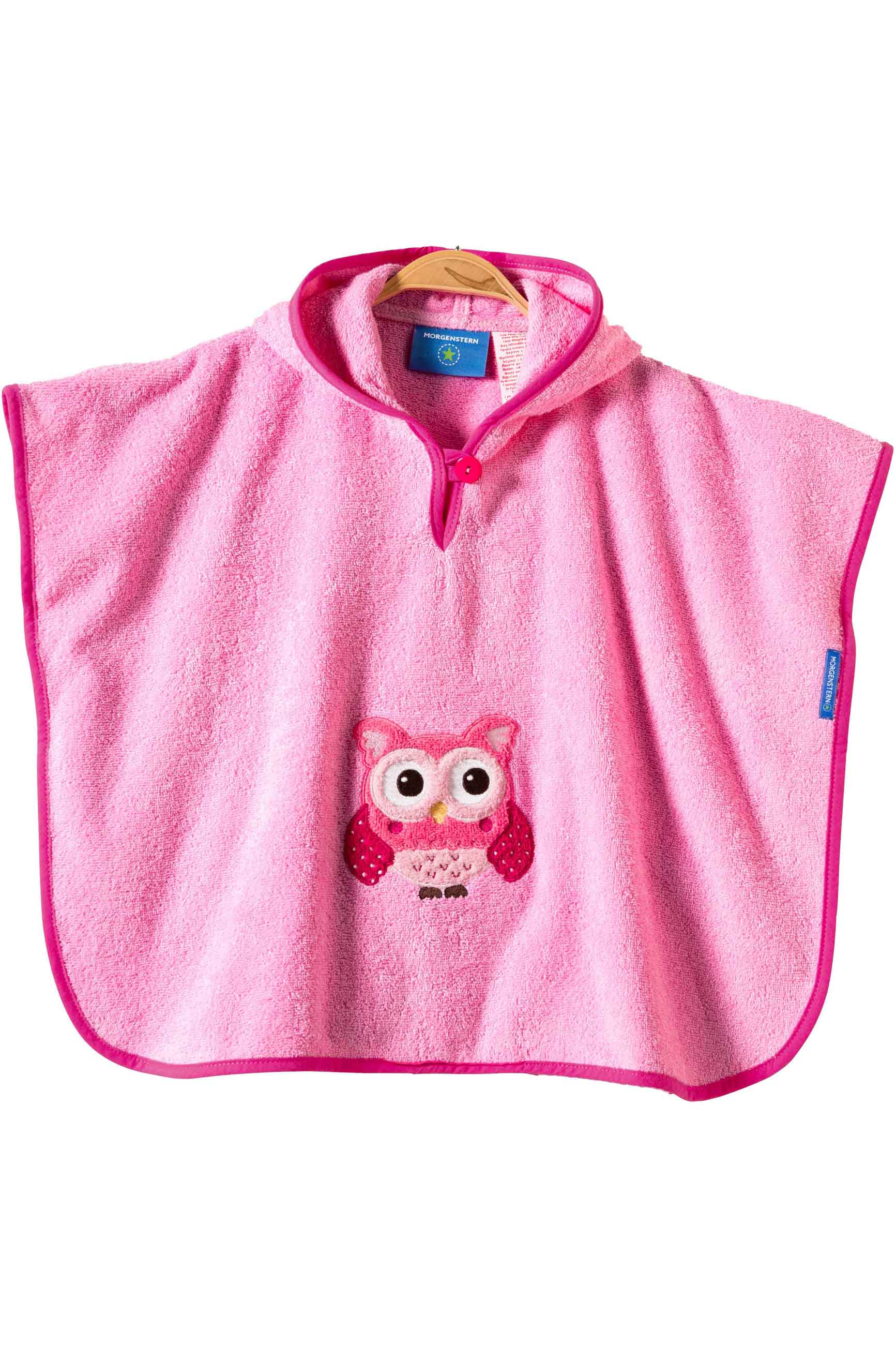Morgenstern Badeponcho 1-3 Jahre, reine Baumwolle, Eule, rosa Morgenstern Badeponcho 1-3 Jahre, reine Baumwolle, Eule, rosa