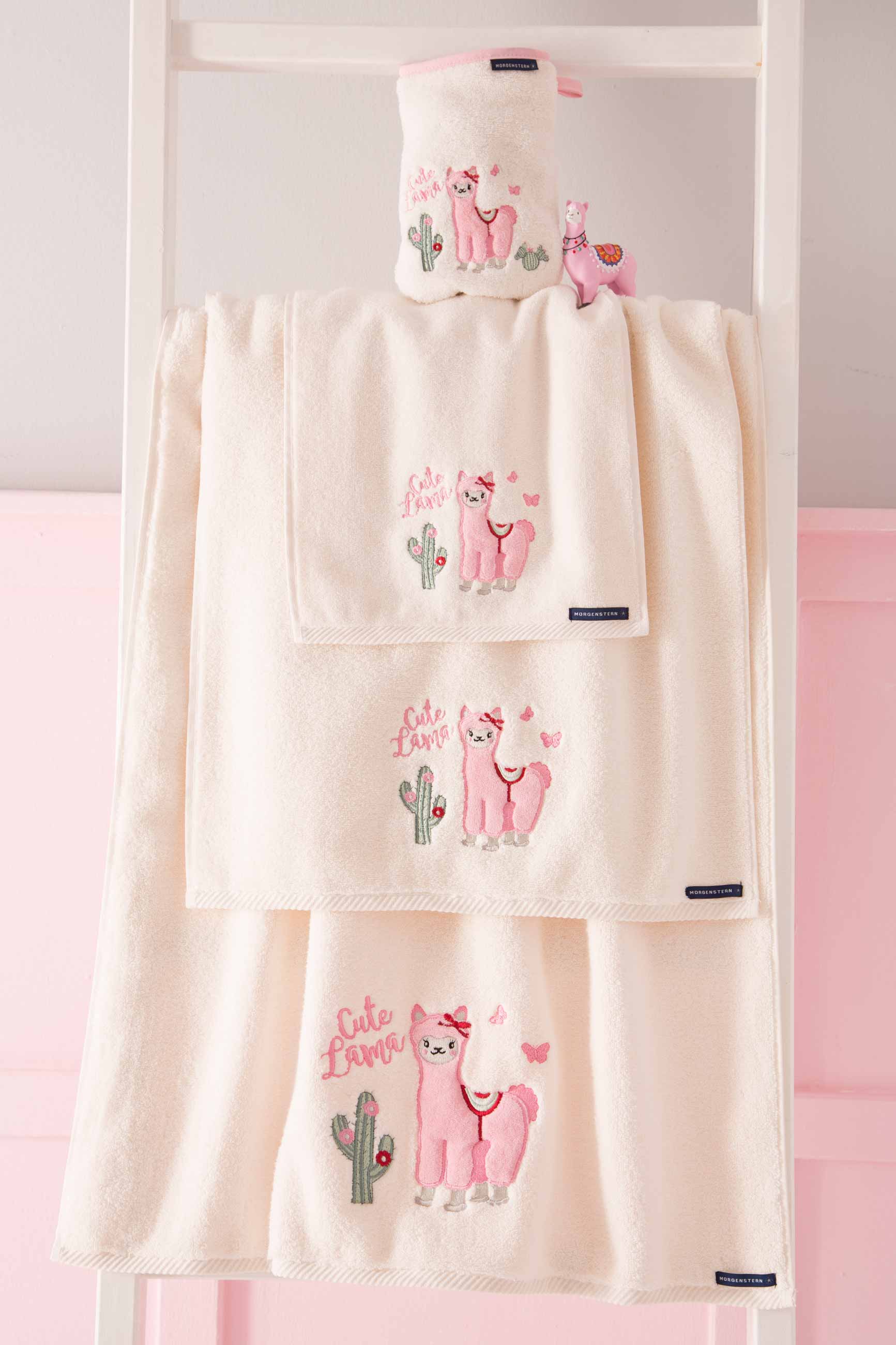 Morgenstern Kinderfrottier, reine Baumwolle, Lama, creme Morgenstern Kinderfrottier, reine Baumwolle, Lama, creme