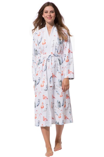 bademantel damen flamingo