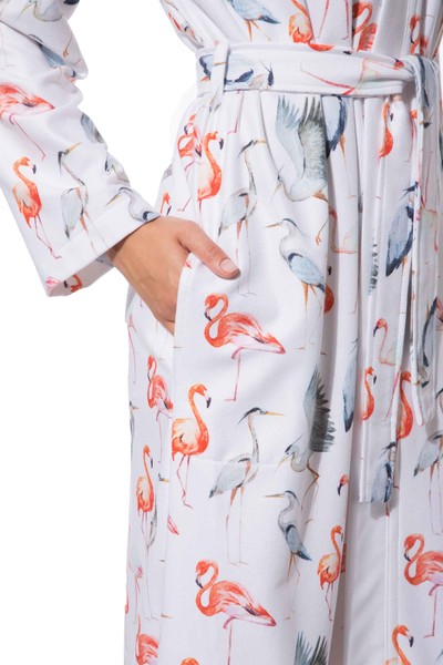 bademantel damen flamingo