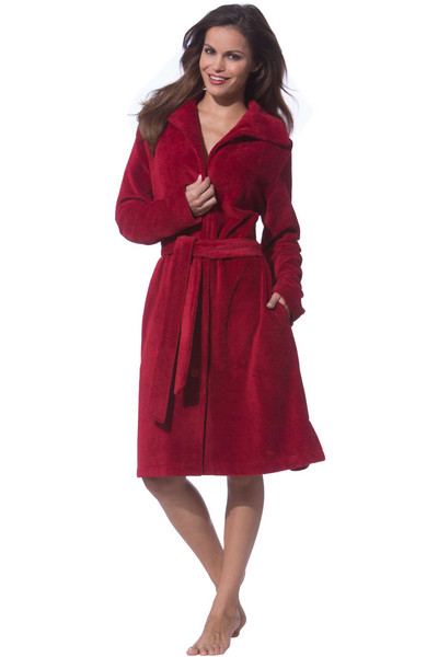bademantel damen lang rot