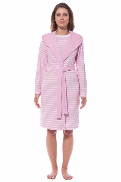 bademantel damen frottee rosa