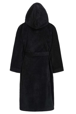 Morgenstern Bademantel Jungen Kapuze, Velours, Colin, schwarz