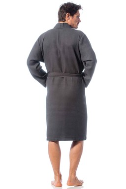 Morgenstern leichter Waffelpikee Bademantel für Herren aus reiner Baumwolle