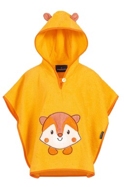 Morgenstern Badeponcho 1-3 Jahre, reine Baumwolle, Fuchs, gelb