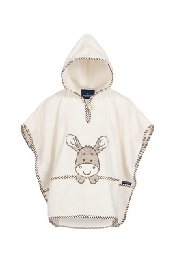 Morgenstern Badeponcho 1-3 Jahre, reine Baumwolle, Esel, natur