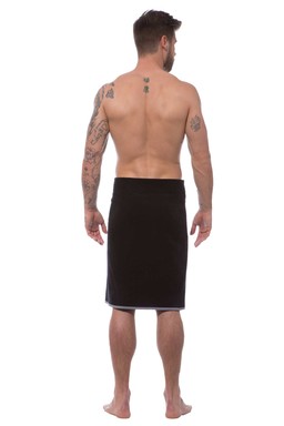 Morgenstern Saunakilt Herren, Velours, Jan, schwarz