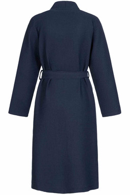 Morgenstern Kimono Bademantel Damen, Pikee, Paula, marineblau