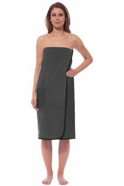 Morgenstern Damen Saunakilt, Velours, Katja, anthrazit