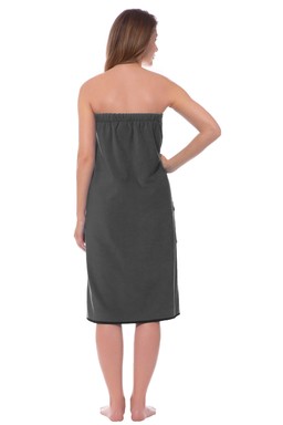 Morgenstern Damen Saunakilt, Velours, Katja, anthrazit