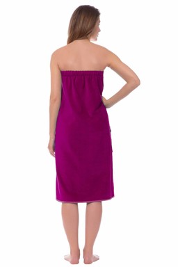 Morgenstern Damen Saunakilt, Velours, Katja, fuchsia