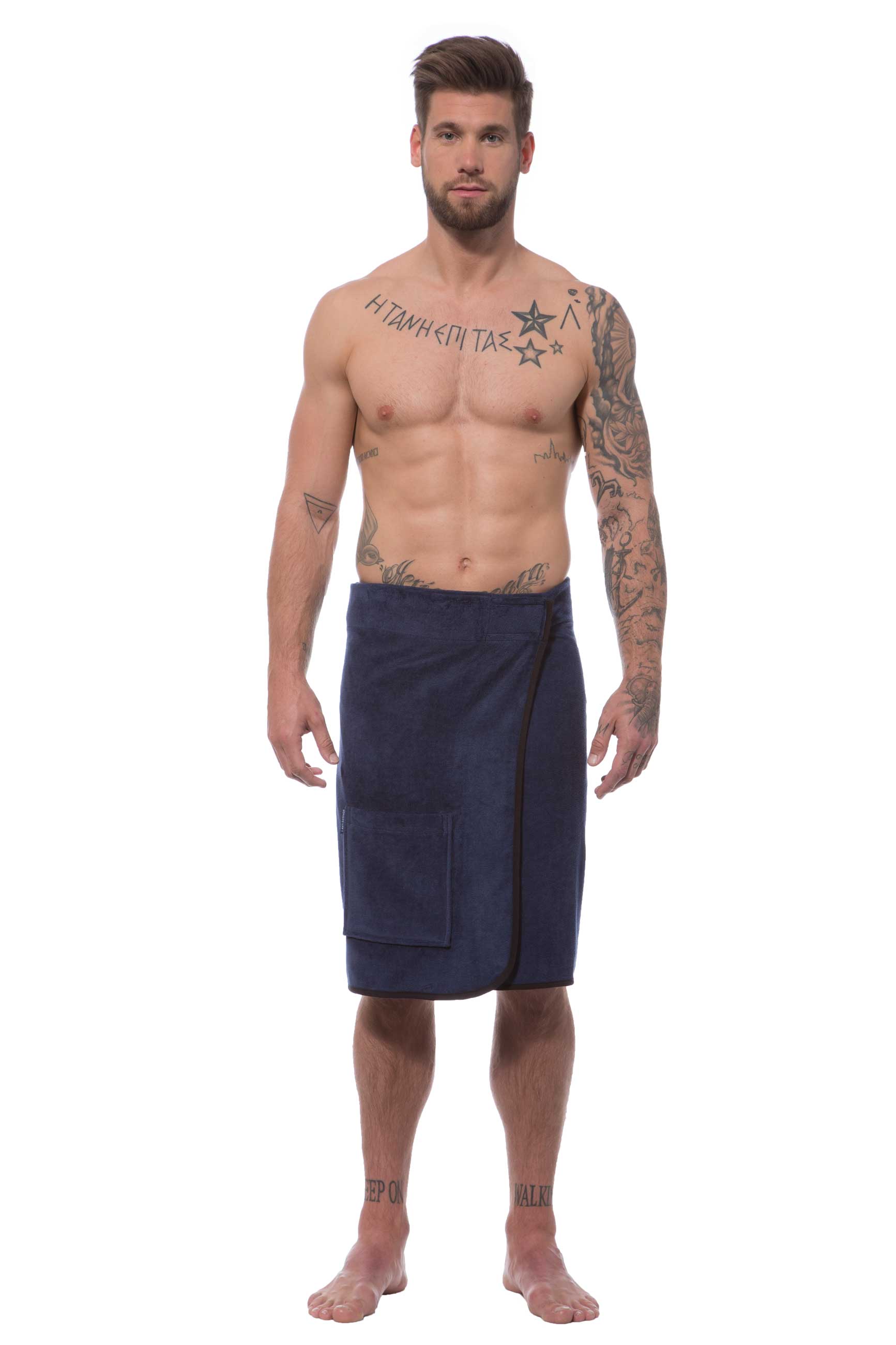 Morgenstern Saunakilt Herren, Velours, Jan, marine Morgenstern Saunakilt Herren, Velours, Jan, marine