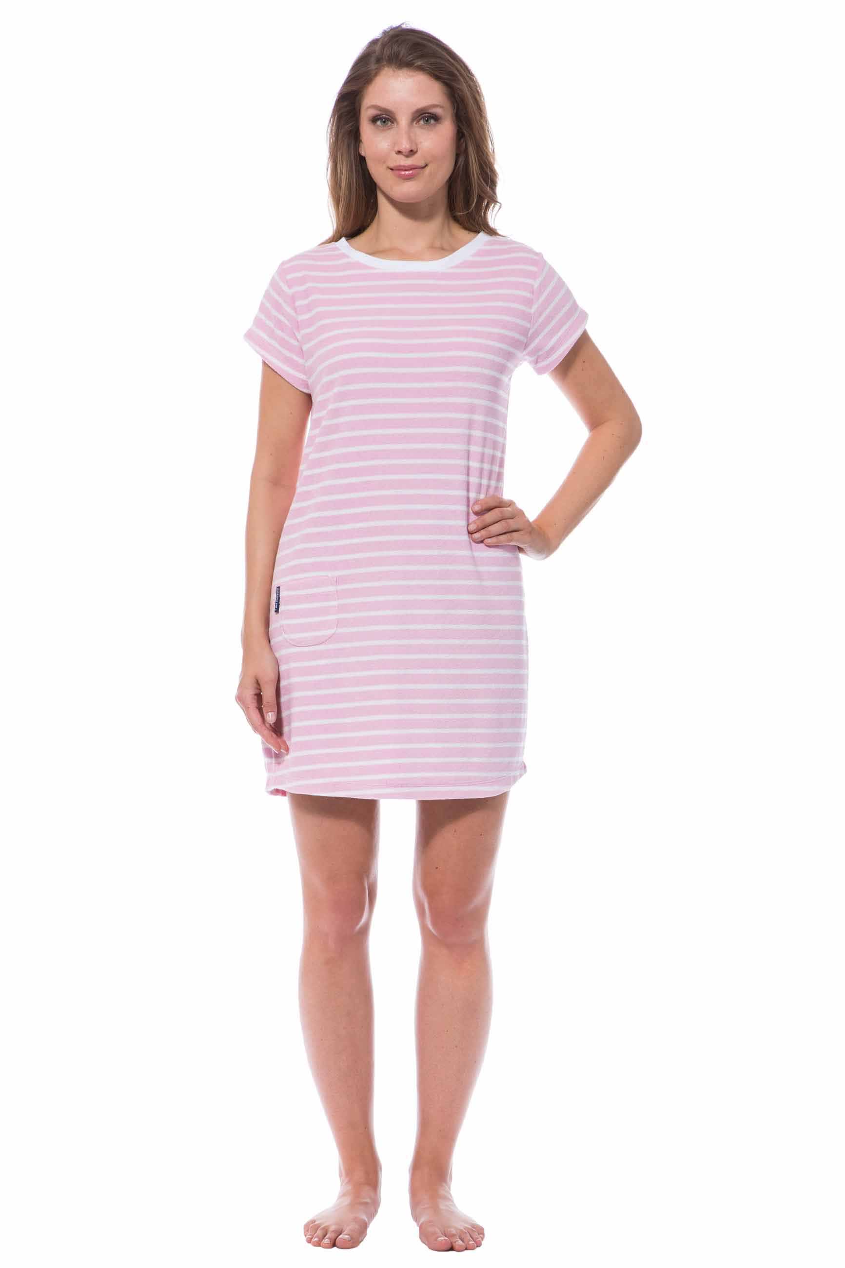 Morgenstern Damen Strandkleid, Frottee, Aurelia, rosa-weiß Morgenstern Damen Strandkleid, Frottee, Aurelia, rosa-weiß