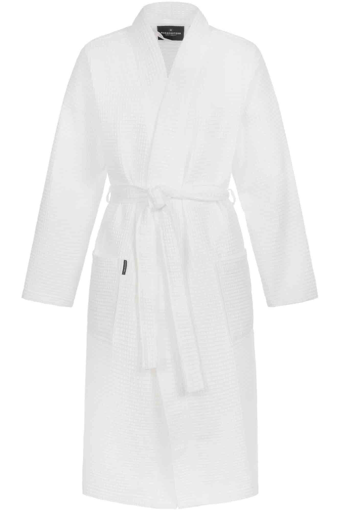 Morgenstern Kimono Bio-Bademantel Damen, Pikee, Paula, weiß Morgenstern Kimono Bio-Bademantel Damen, Pikee, Paula, weiß