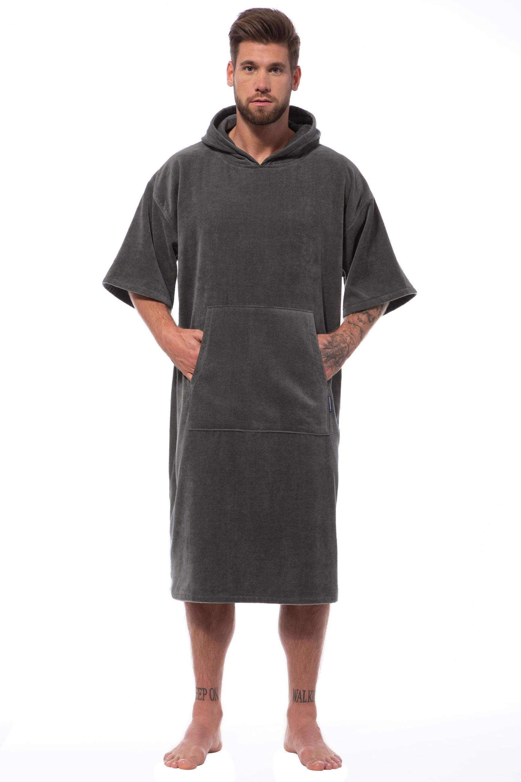 Morgenstern Surferponcho, Herren, mit Kapuze, Velours, Robin, anthrazit Morgenstern Surferponcho, Herren, mit Kapuze, Velours, Robin, anthrazit