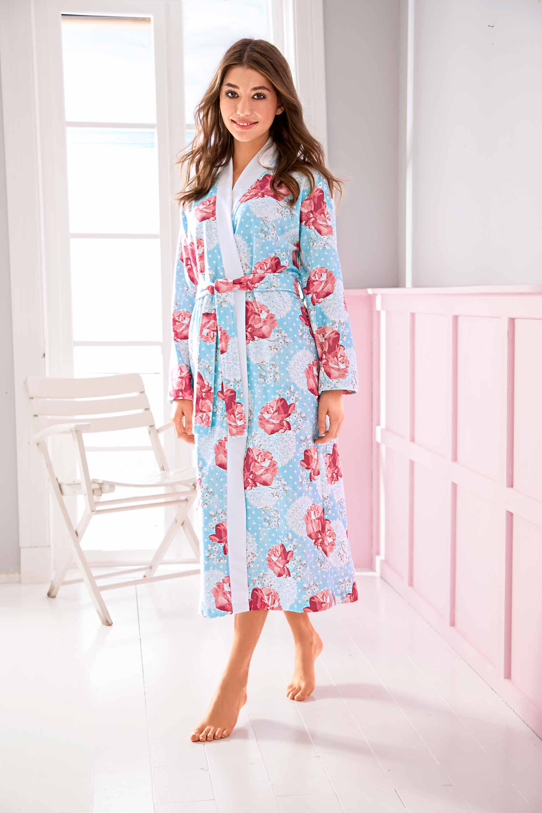 Morgenmantel Damen Kimono, Skylight leicht, Rosalie, bunt Morgenmantel Damen Kimono, Skylight leicht, Rosalie, bunt