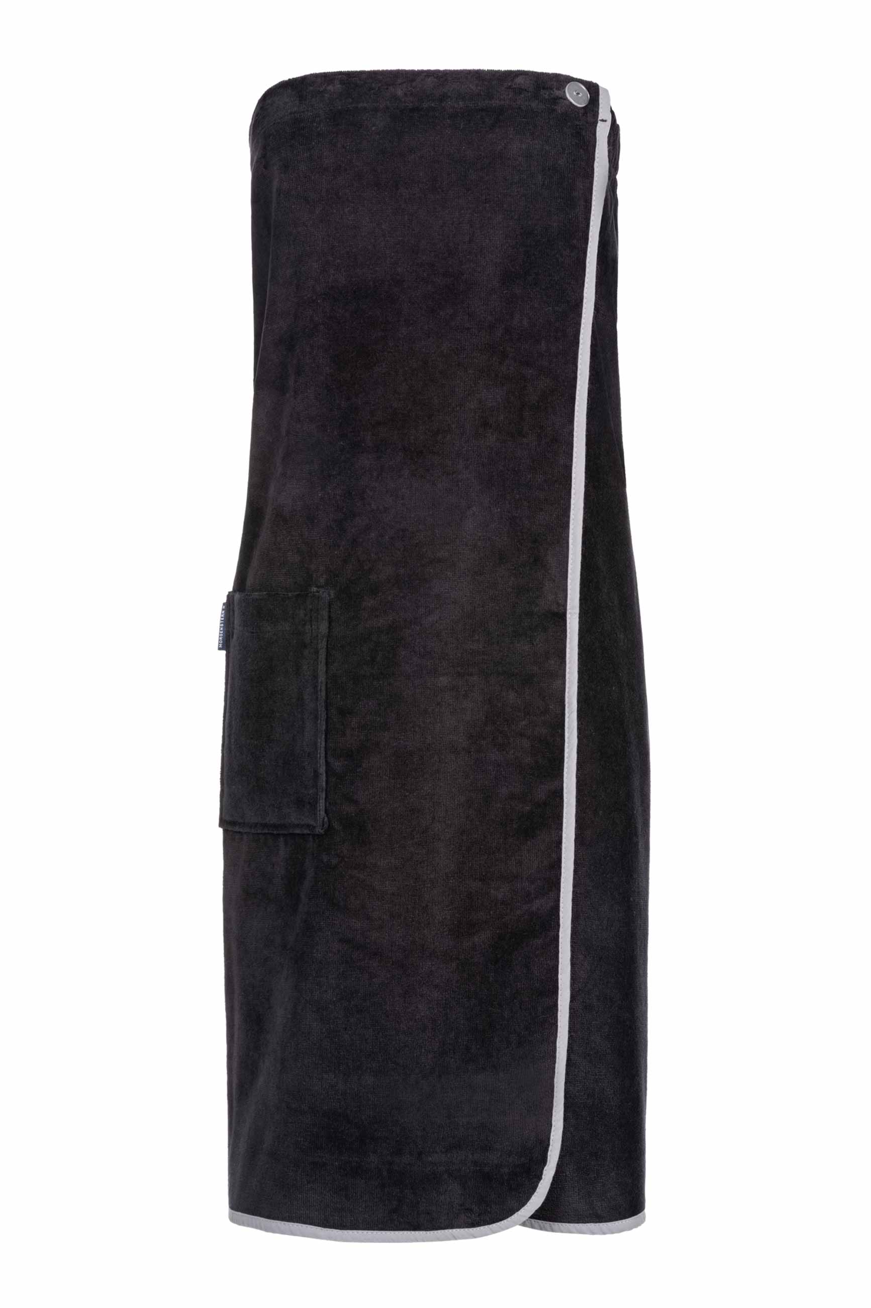 Morgenstern Damen Saunakilt, Velours, Katja, schwarz Morgenstern Damen Saunakilt, Velours, Katja, schwarz