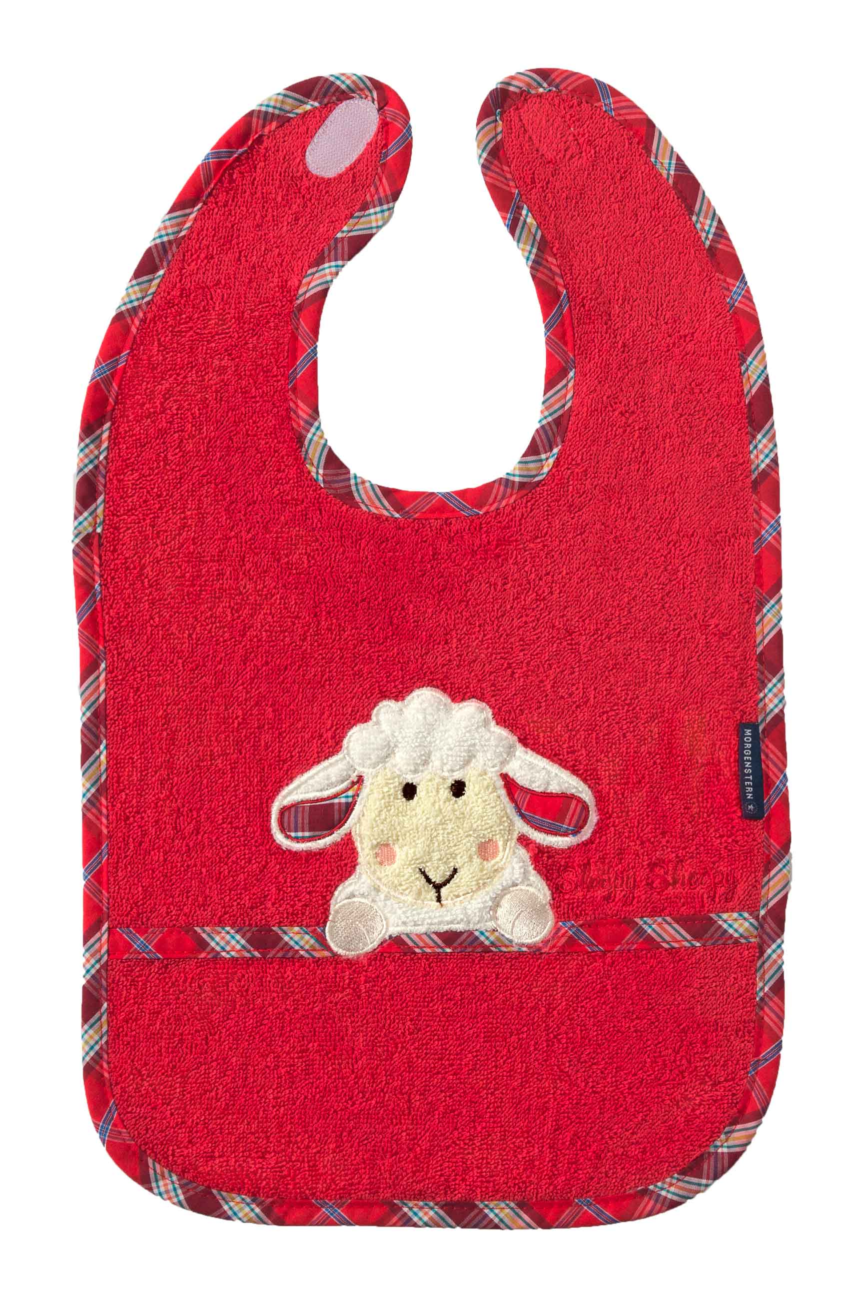 Morgenstern Lätzchen, reine Baumwolle, Sleepy Sheepy, rot Morgenstern Lätzchen, reine Baumwolle, Sleepy Sheepy, rot
