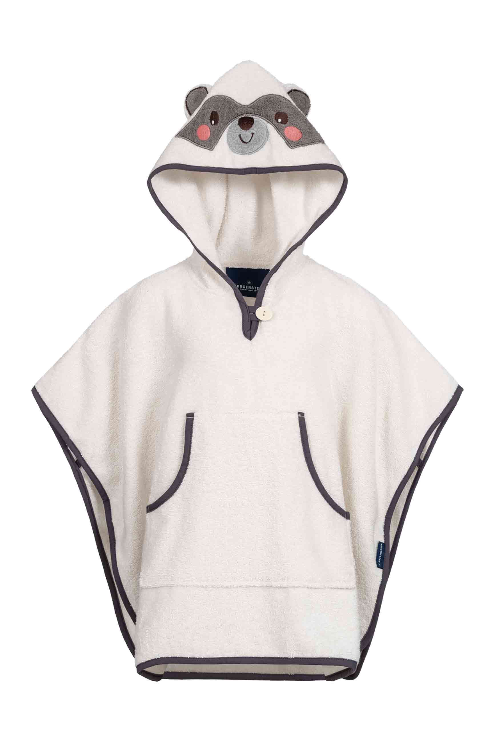 Morgenstern Poncho, reine Bio-Baumwolle, Waschbär, natur Morgenstern Poncho, reine Bio-Baumwolle, Waschbär, natur