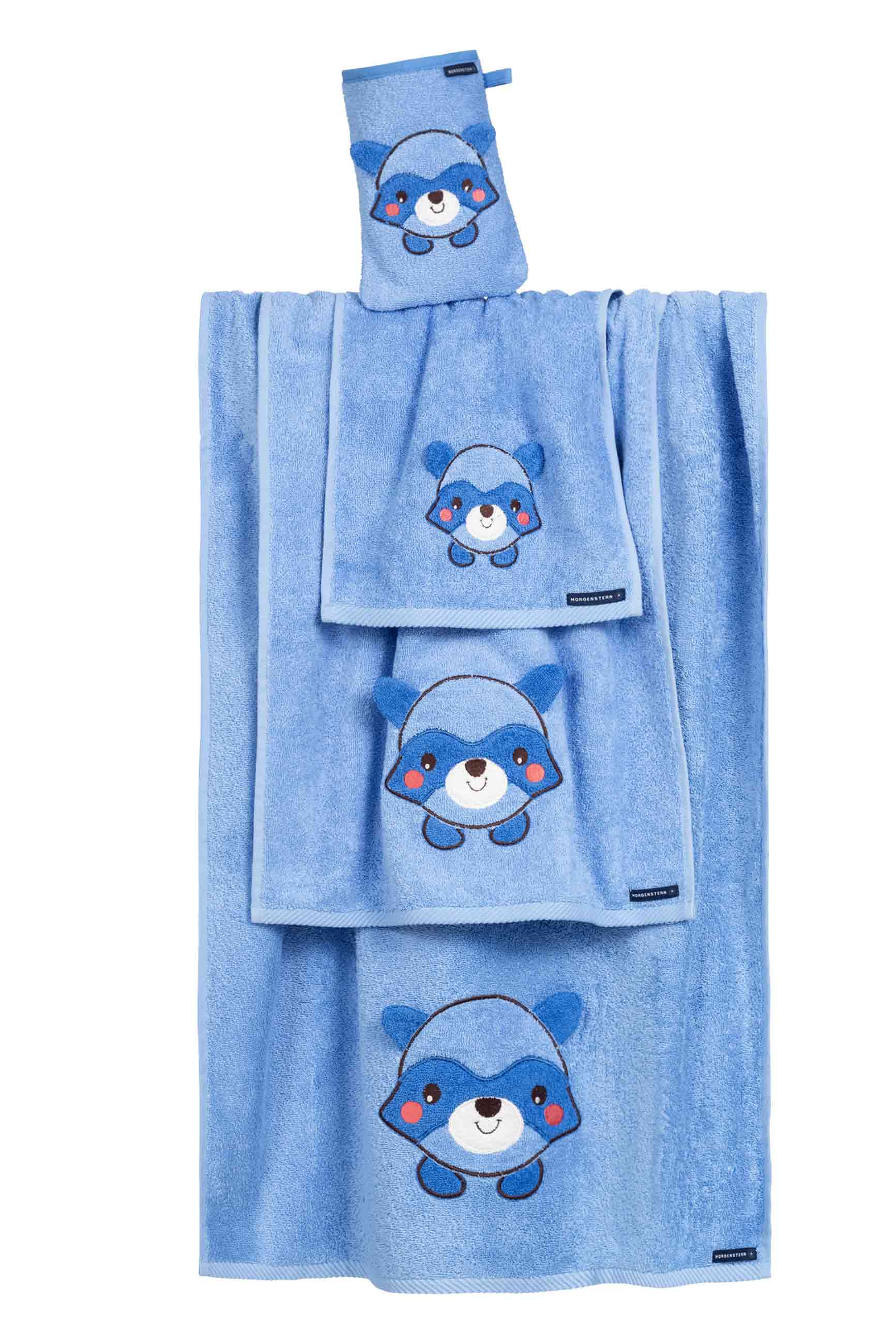 Waschbär, Kinderfrottier, reine Bio-Baumwolle, blau Waschbär, Kinderfrottier, reine Bio-Baumwolle, blau