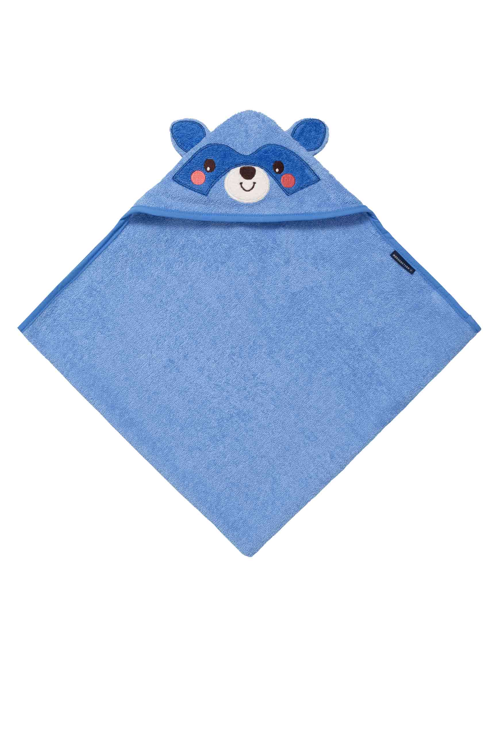 Morgenstern Kapuzenhandtuch, reine Bio-Baumwolle, Waschbär, blau Morgenstern Kapuzenhandtuch, reine Bio-Baumwolle, Waschbär, blau