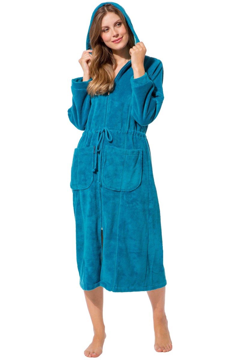 bademantel damen grün mit kapuze