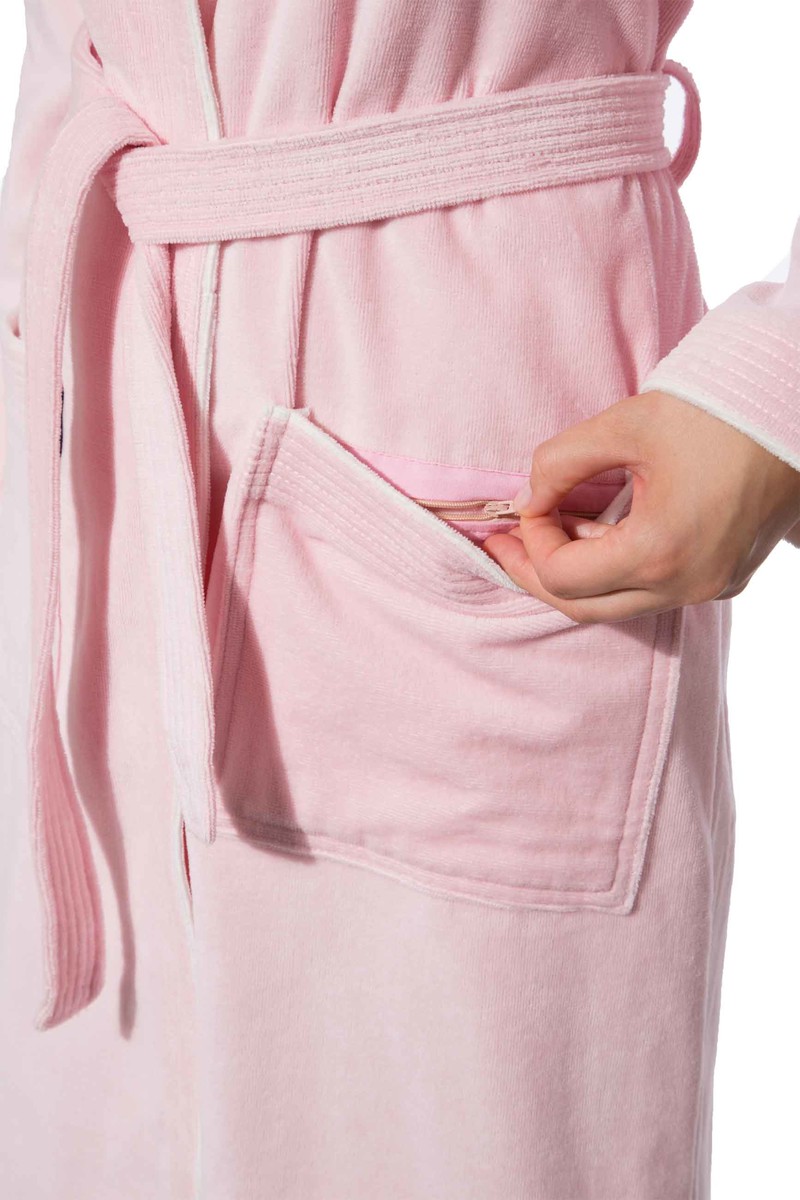bademantel damen rosa baumwolle