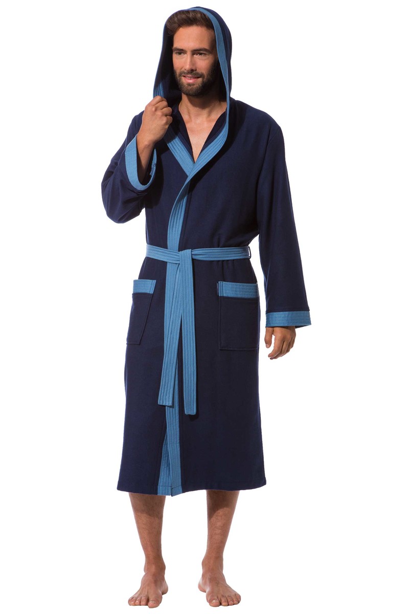bademantel blau weiß gestreift herren