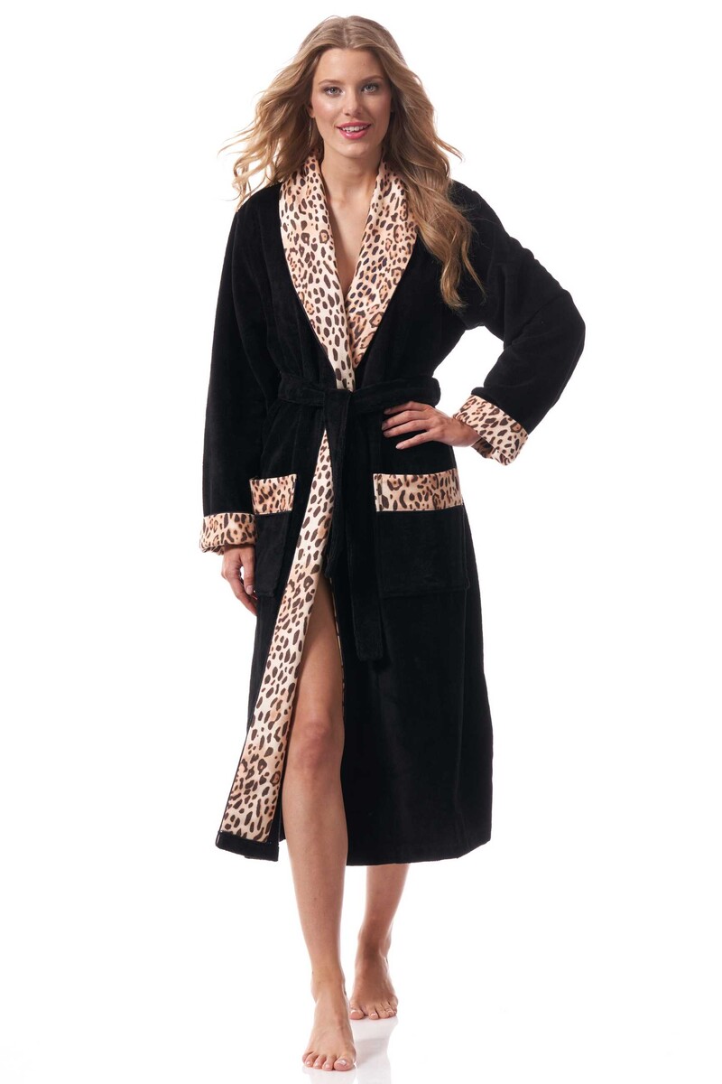 bademantel damen schwarz kurz